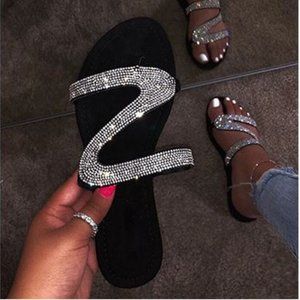 ZigZag Sparkly Straps Open Toe Flat Sandal